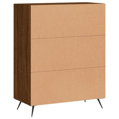 Skænk 69,5x34x90 cm konstrueret træ brun egetræsfarve