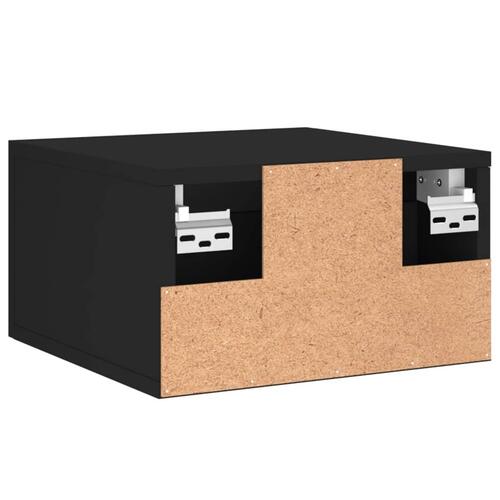 Væghængt sengebord 35x35x20 cm sort