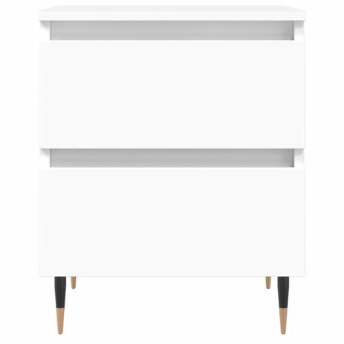 Sengebord 40x35x50 cm konstrueret træ hvid