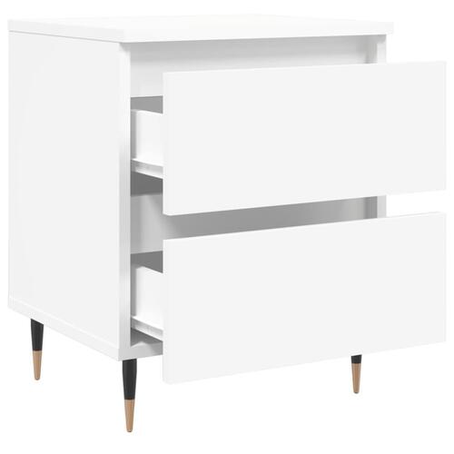 Sengebord 40x35x50 cm konstrueret træ hvid