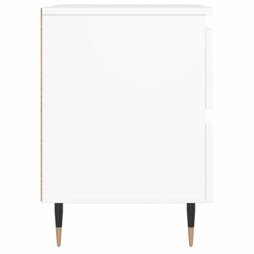 Sengebord 40x35x50 cm konstrueret træ hvid