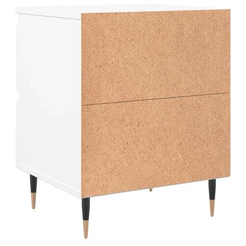 Sengebord 40x35x50 cm konstrueret træ hvid