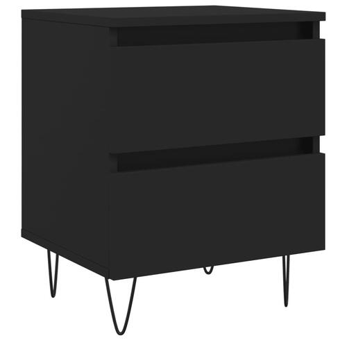 Sengebord 40x35x50 cm konstrueret træ sort