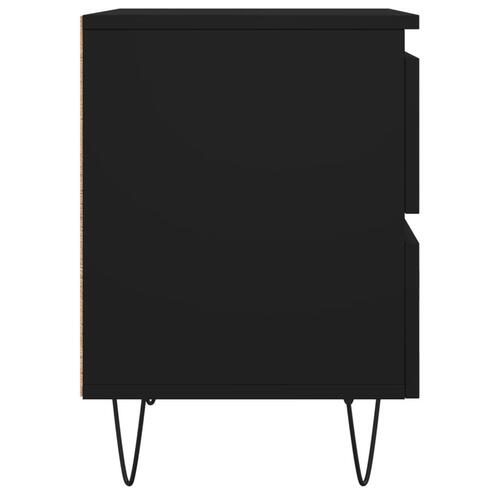 Sengebord 40x35x50 cm konstrueret træ sort
