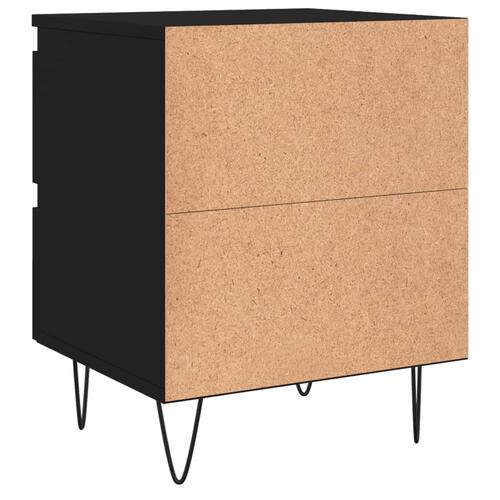 Sengebord 40x35x50 cm konstrueret træ sort