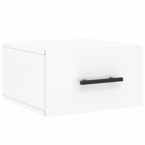 Væghængt sengebord 35x35x20 cm hvid højglans