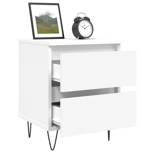 Sengebord 40x35x50 cm konstrueret træ hvid