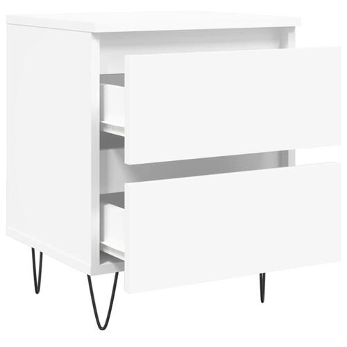 Sengebord 40x35x50 cm konstrueret træ hvid