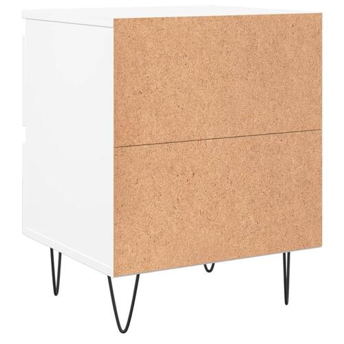 Sengebord 40x35x50 cm konstrueret træ hvid