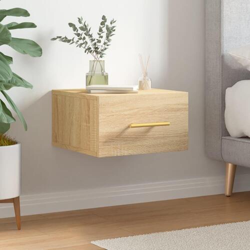 Væghængt sengebord 35x35x20 cm sonoma-eg