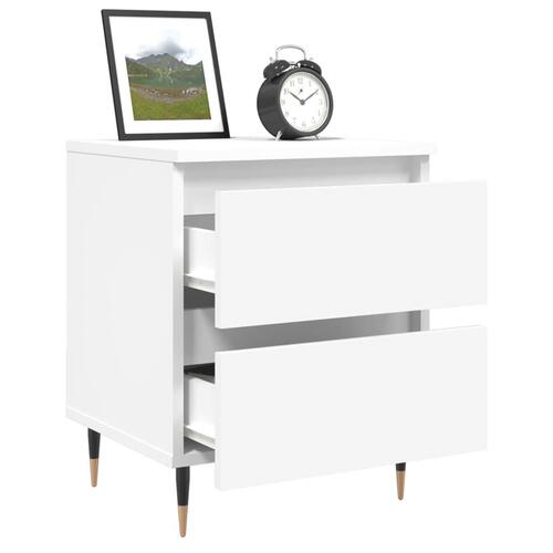 Sengeborde 2 stk. 40x35x50 cm konstrueret træ hvid