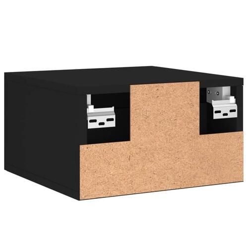 Væghængt sengebord 35x35x20 cm sort