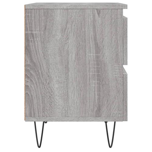 Sengeborde 2 stk. 40x35x50 cm konstrueret træ grå sonoma-eg