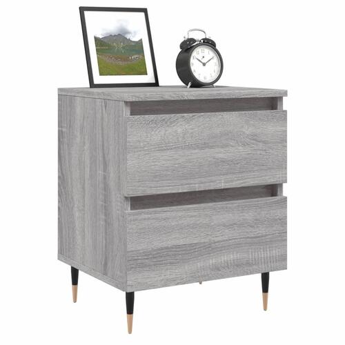 Sengeborde 2 stk. 40x35x50 cm konstrueret træ grå sonoma-eg