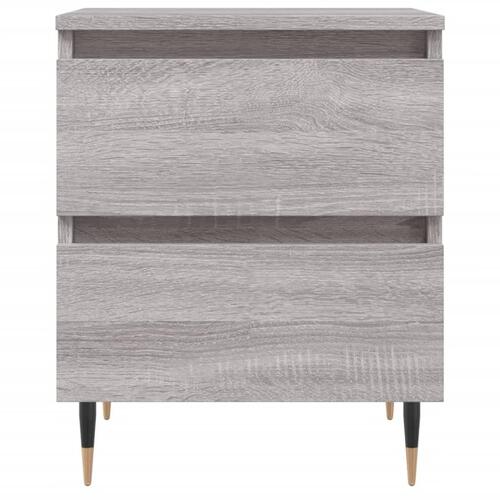 Sengeborde 2 stk. 40x35x50 cm konstrueret træ grå sonoma-eg
