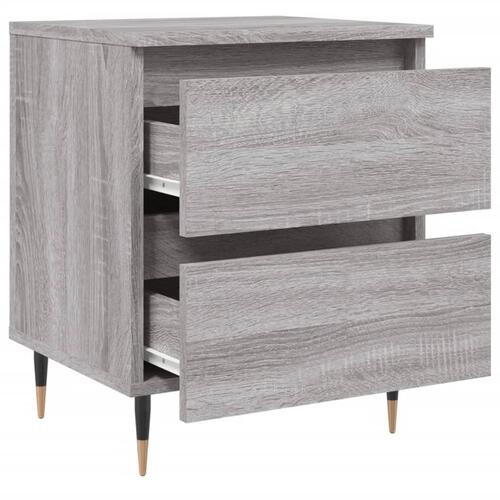 Sengeborde 2 stk. 40x35x50 cm konstrueret træ grå sonoma-eg