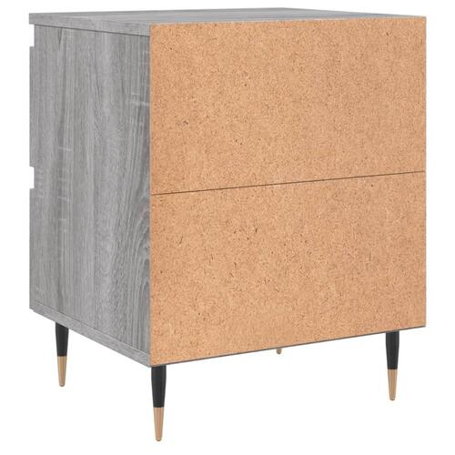 Sengeborde 2 stk. 40x35x50 cm konstrueret træ grå sonoma-eg