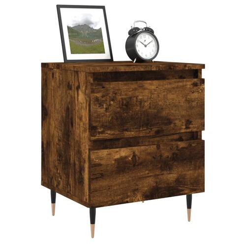 Sengeborde 2 stk. 40x35x50 cm røget egetræsfarve