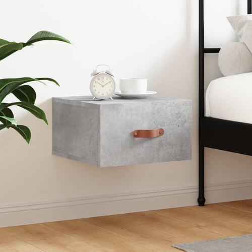 Væghængt sengebord 35x35x20 cm betongrå