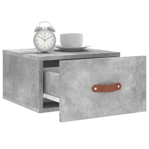 Væghængt sengebord 35x35x20 cm betongrå