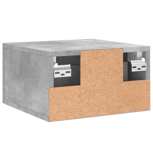 Væghængt sengebord 35x35x20 cm betongrå