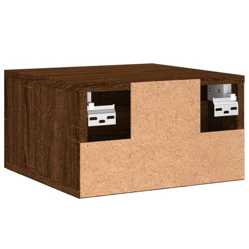 Væghængt sengebord 35x35x20 cm brun egetræsfarve