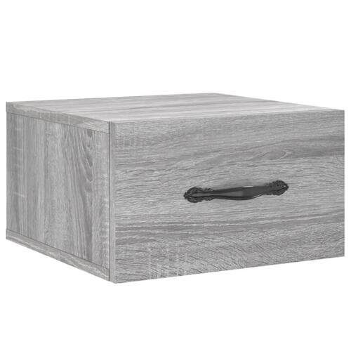 Væghængt sengebord 35x35x20 cm grå sonoma-eg