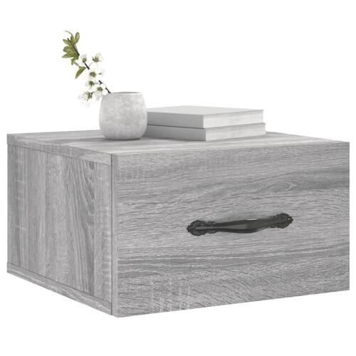Væghængt sengebord 35x35x20 cm grå sonoma-eg