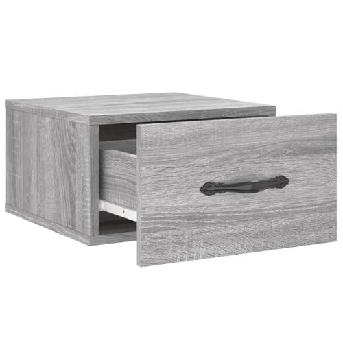 Væghængt sengebord 35x35x20 cm grå sonoma-eg