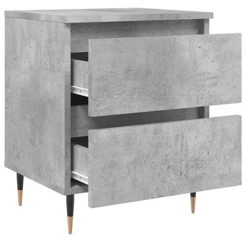 Sengeborde 2 stk. 40x35x50 cm konstrueret træ betongrå