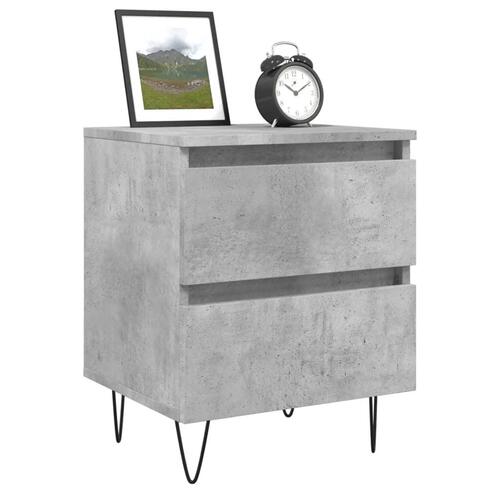 Sengebord 40x35x50 cm konstrueret træ betongrå