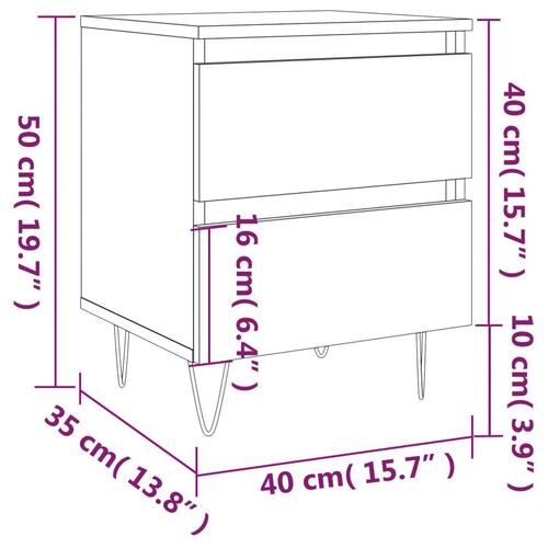 Sengebord 40x35x50 cm konstrueret træ betongrå