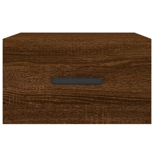 Væghængt sengebord 35x35x20 cm brun egetræsfarve
