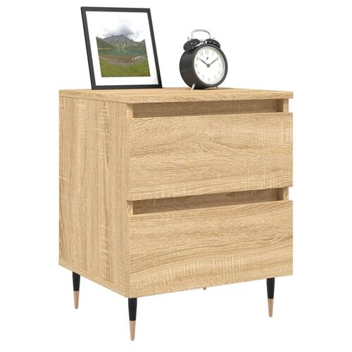 Sengeborde 2 stk. 40x35x50 cm konstrueret træ sonoma-eg