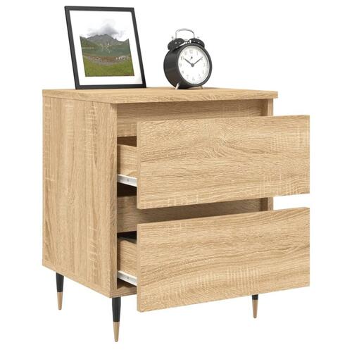 Sengeborde 2 stk. 40x35x50 cm konstrueret træ sonoma-eg