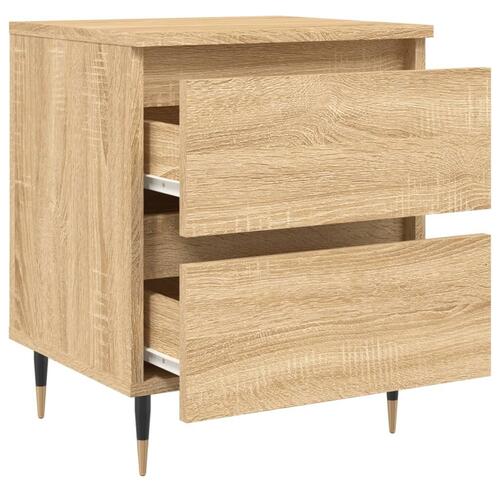 Sengeborde 2 stk. 40x35x50 cm konstrueret træ sonoma-eg