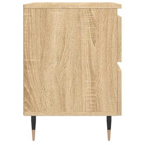 Sengeborde 2 stk. 40x35x50 cm konstrueret træ sonoma-eg