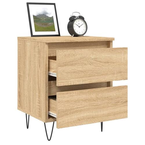 Sengebord 40x35x50 cm konstrueret træ sonoma-eg