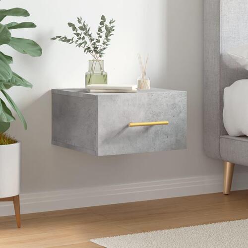 Væghængt sengebord 35x35x20 cm betongrå