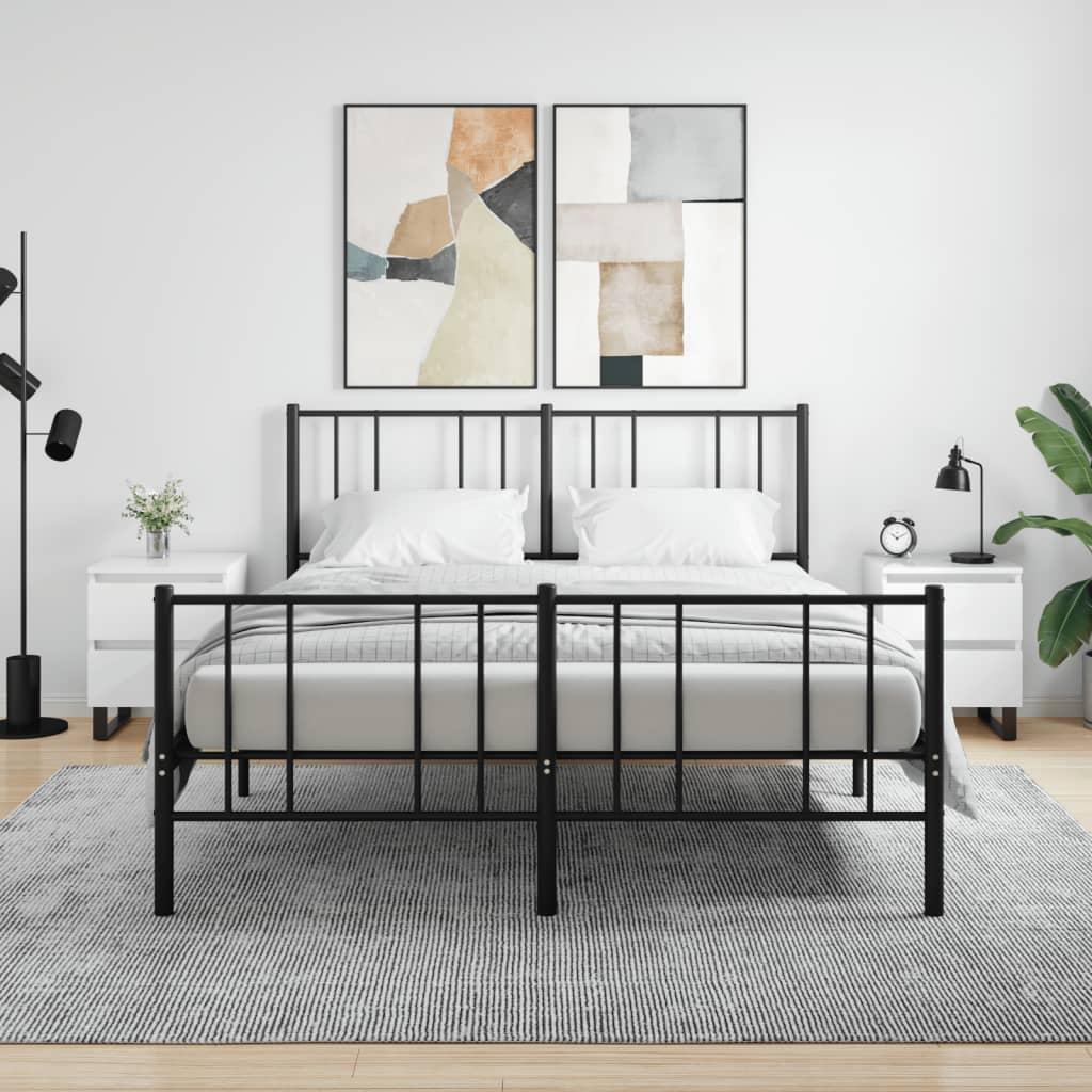 Sengeskabe 2 stk. 40x35x50 cm konstrueret træ hvid højglans
