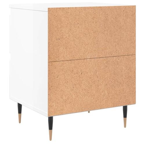 Sengeskabe 2 stk. 40x35x50 cm konstrueret træ hvid højglans