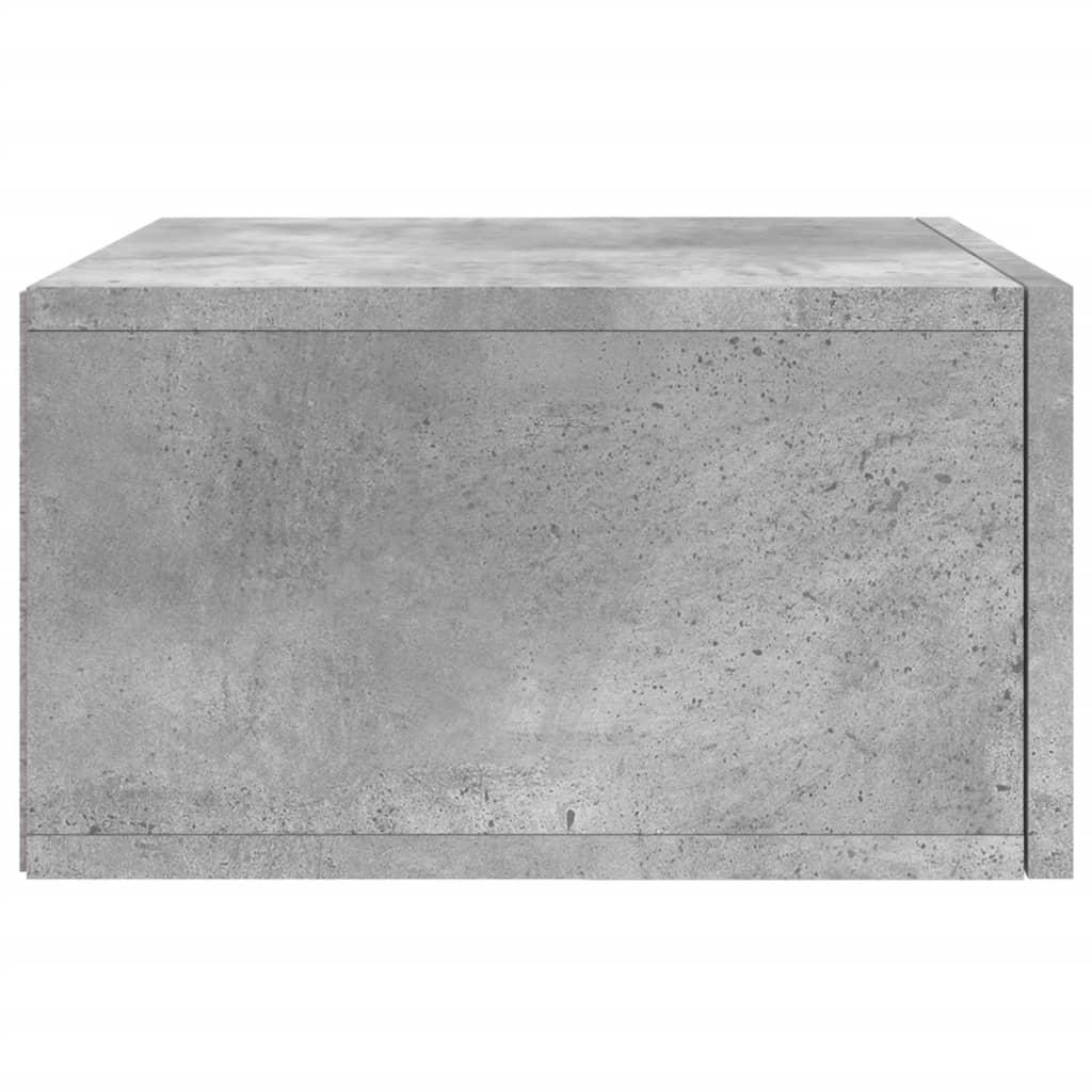 Væghængt sengebord 35x35x20 cm betongrå