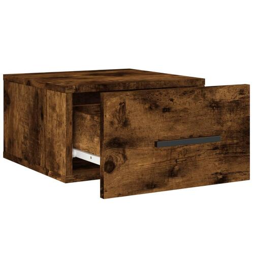 Væghængt sengebord 35x35x20 cm røget egetræsfarve