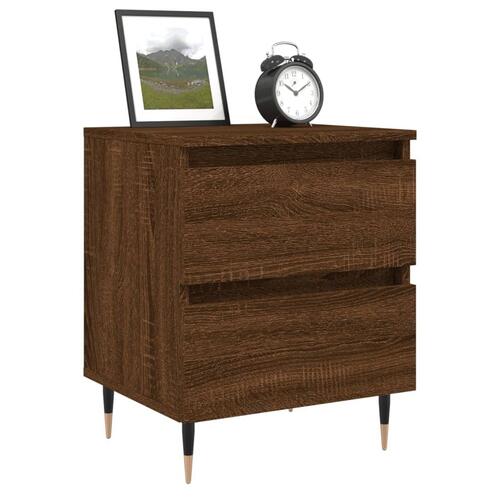 Sengebord 40x35x50 cm konstrueret træ brun egetræsfarve