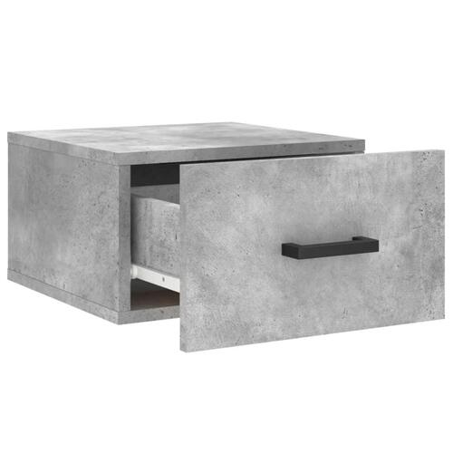 Væghængt sengebord 35x35x20 cm betongrå
