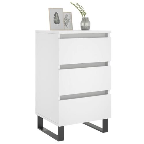 Sengeborde 2 stk. 40x35x69 cm konstrueret træ hvid