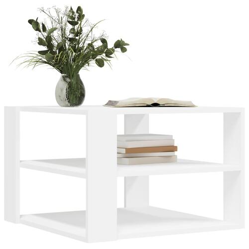 Sofabord 59,5x59,5x40 cm konstrueret træ hvid