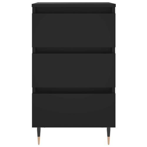 Sengeborde 2 stk. 40x35x69 cm konstrueret træ sort