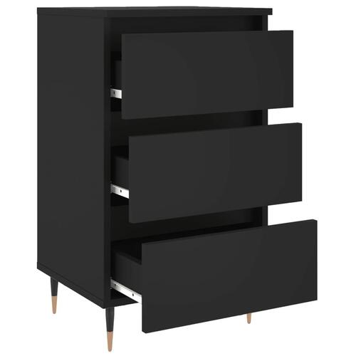 Sengeborde 2 stk. 40x35x69 cm konstrueret træ sort