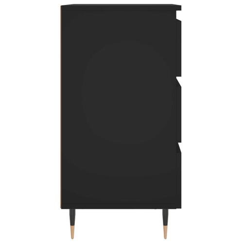 Sengeborde 2 stk. 40x35x69 cm konstrueret træ sort